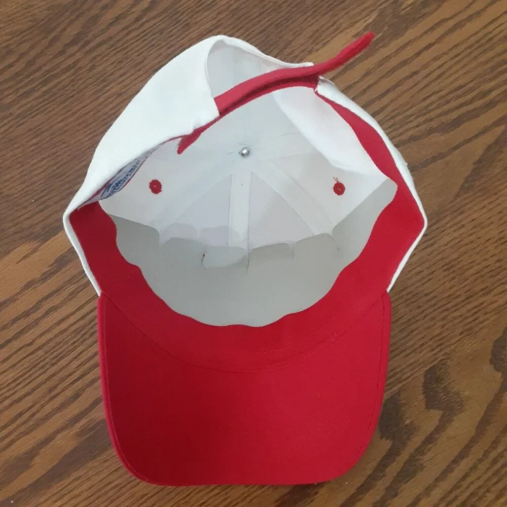 Vtg Seaworld Adventure Parks Embroidered Youth Orca Strapback Hat Red White
